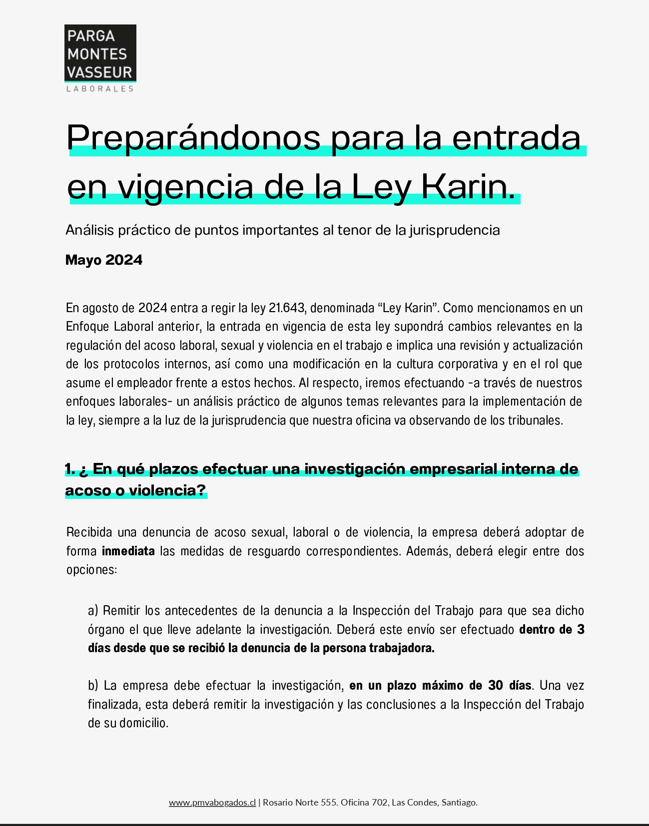 Preparándonos para la entrada en vigencia de la Ley Karin