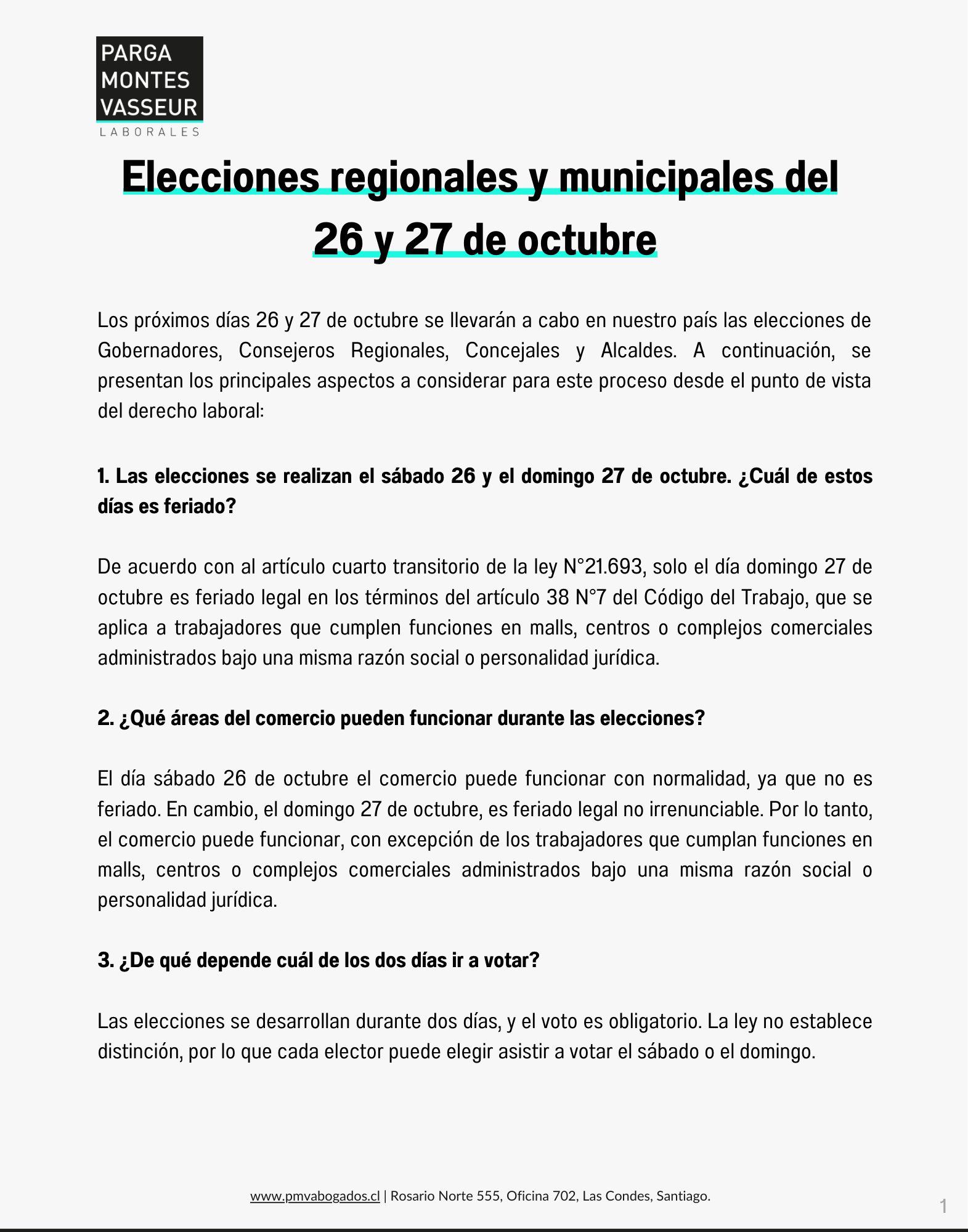 Elecciones regionales y municipales del 26 y 27 de octubre